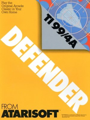 Front of Retail Packaging for Defender for the TI-99/4A