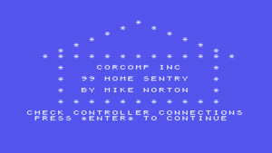 99 Home Sentry Title Screen